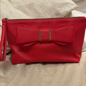 Betsey Johnson Red Glam Bow Wristlet
